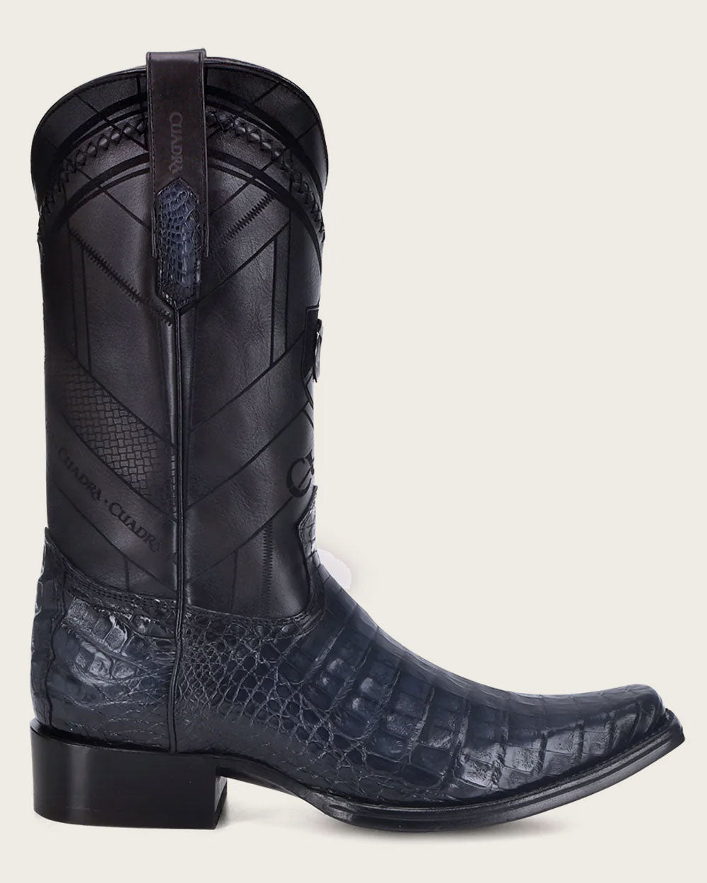 Cuadra Men’s Blue Caiman Fucus Narrow Square Toe Boot