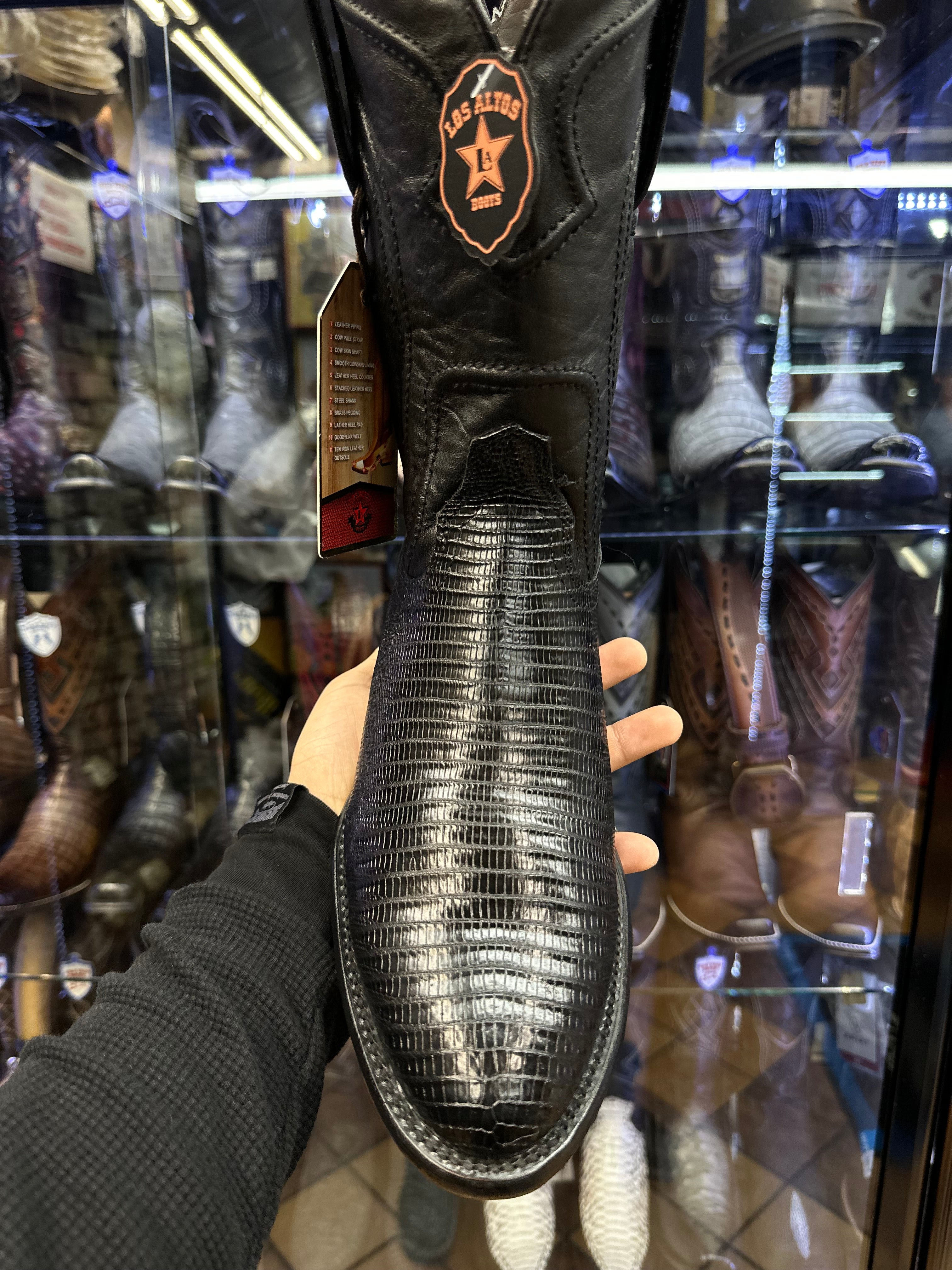 Men’s Roper Black Lizard Teju Boot