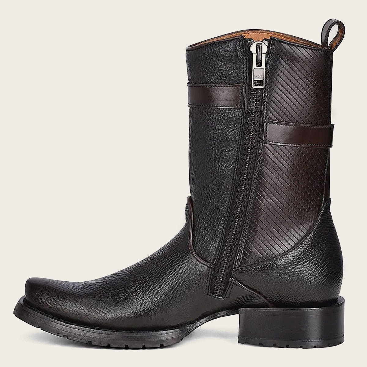 Cuadra Men’s Black Laser & Embroidery Narrow Square Toe