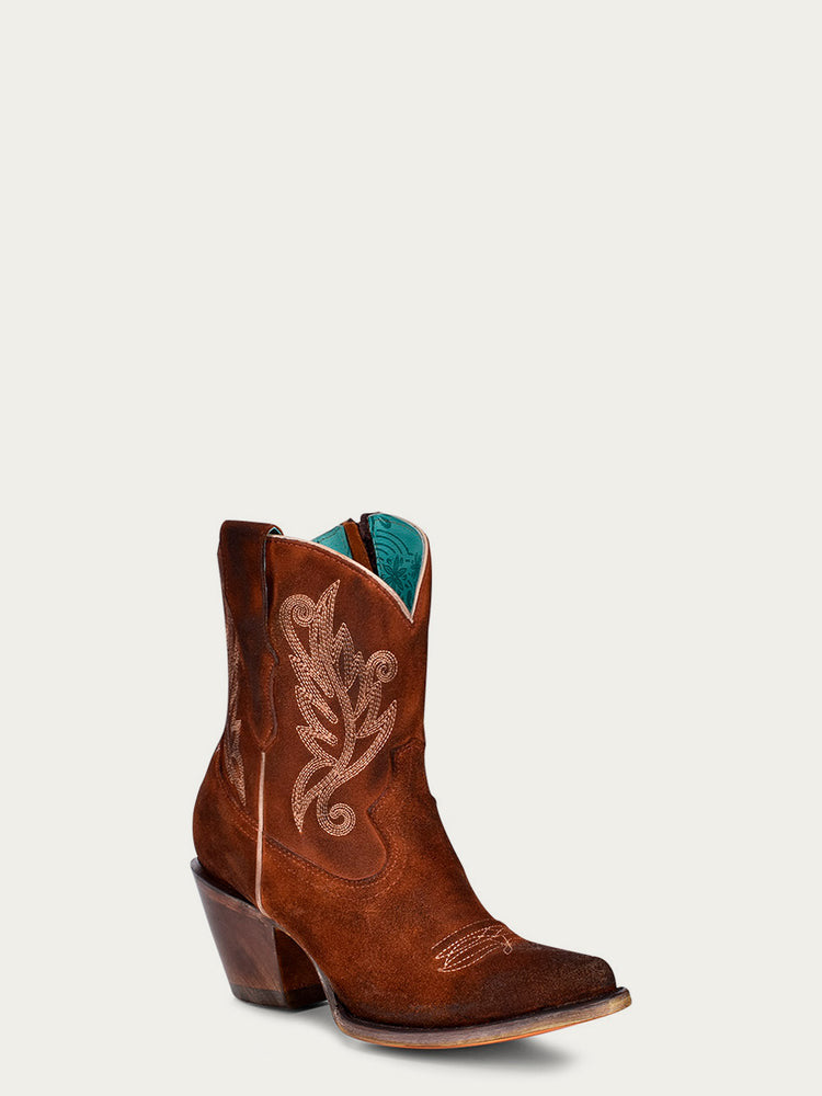 Corral Women’s Cognac Embroidery Ankle Boot J Toe