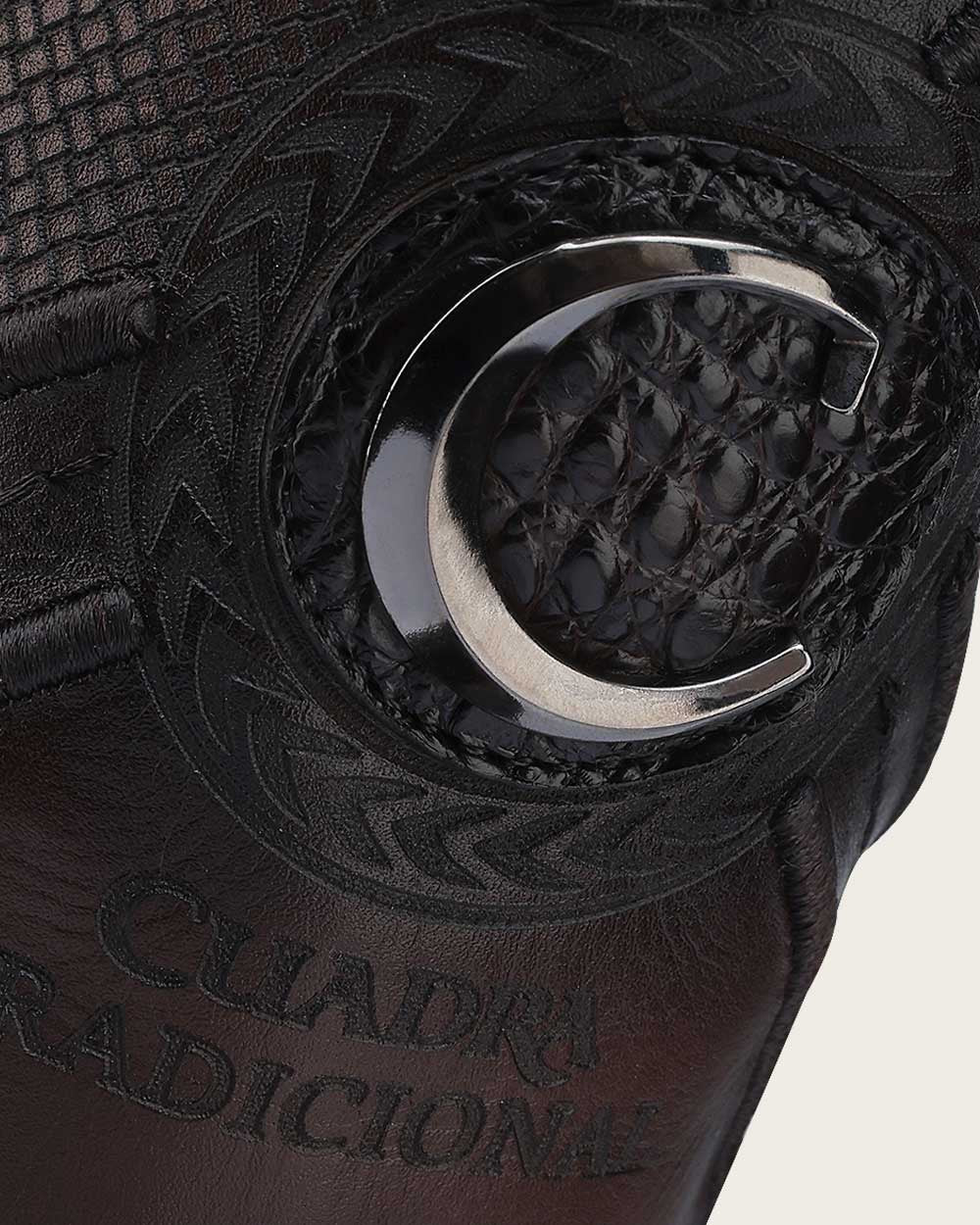 Cuadra Men’s Brown Caiman Embroidery & Laser & Woven J Toe Boot