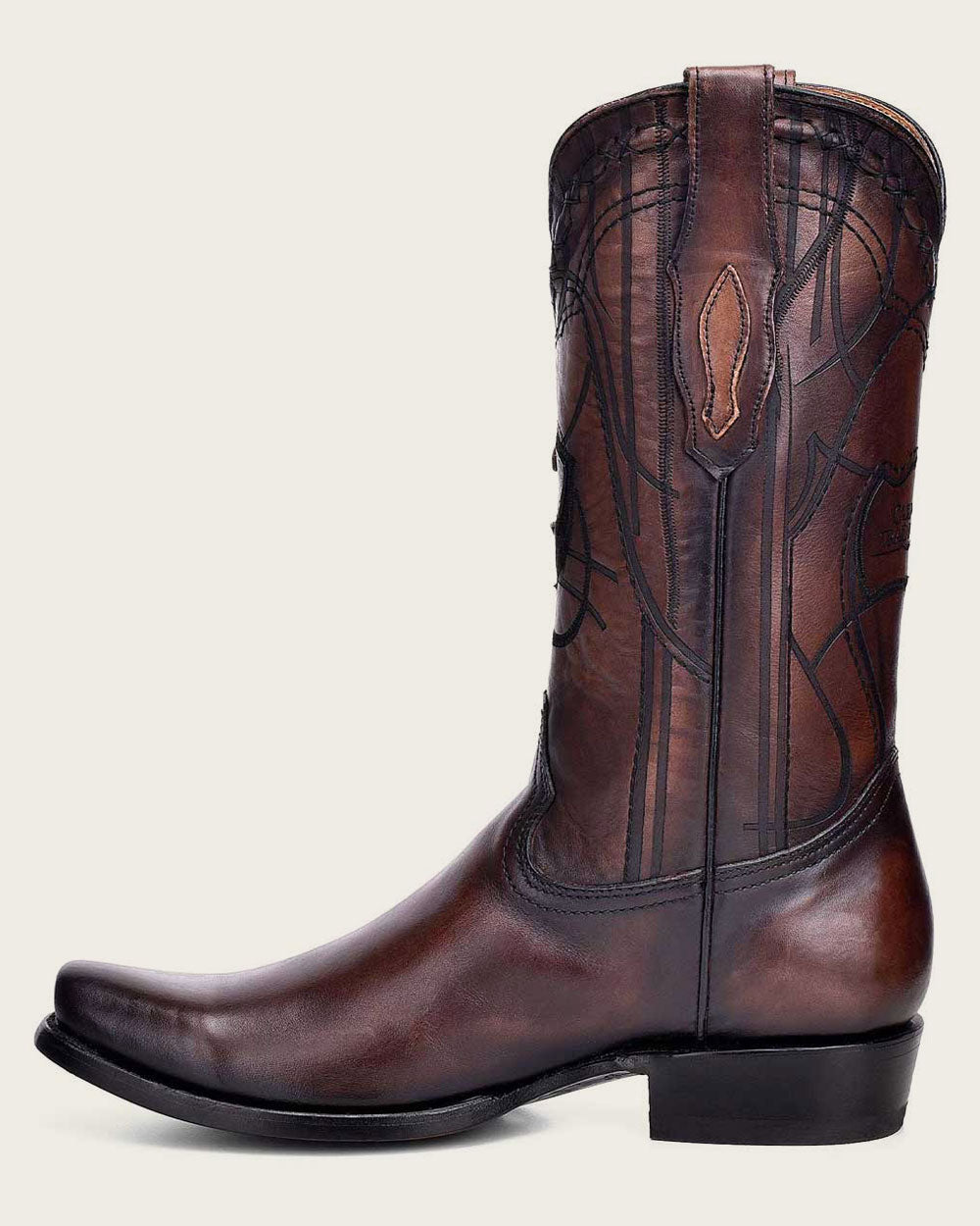 Cuadra Men’s Over Chestnut Laser & Embroidery Narrow Square Toe