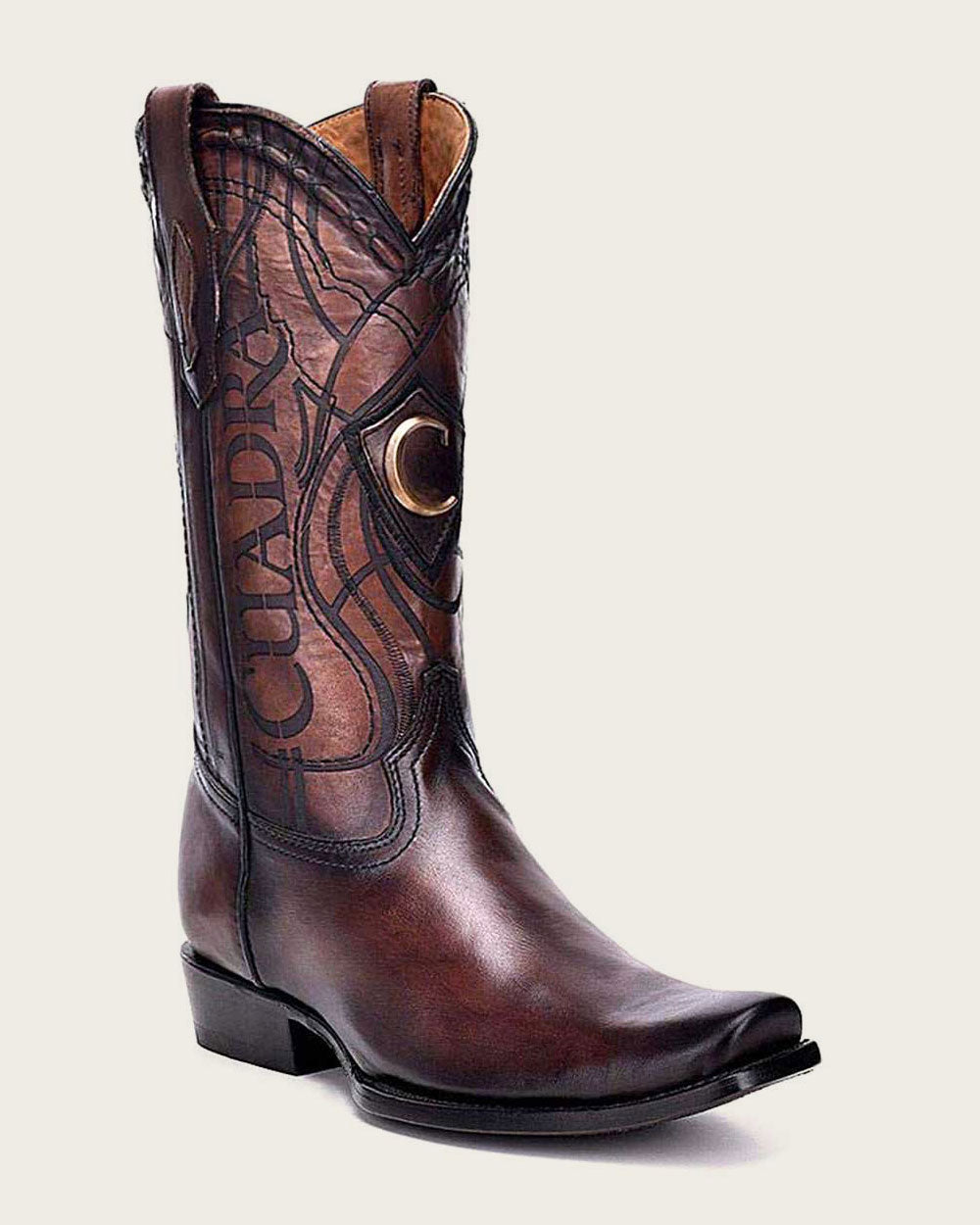 Cuadra Men’s Over Chestnut Laser & Embroidery Narrow Square Toe