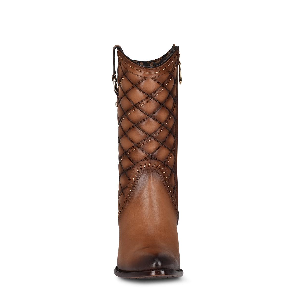 Cuadra Women’s Toledo Brown Embroidery & Woven Round Toe