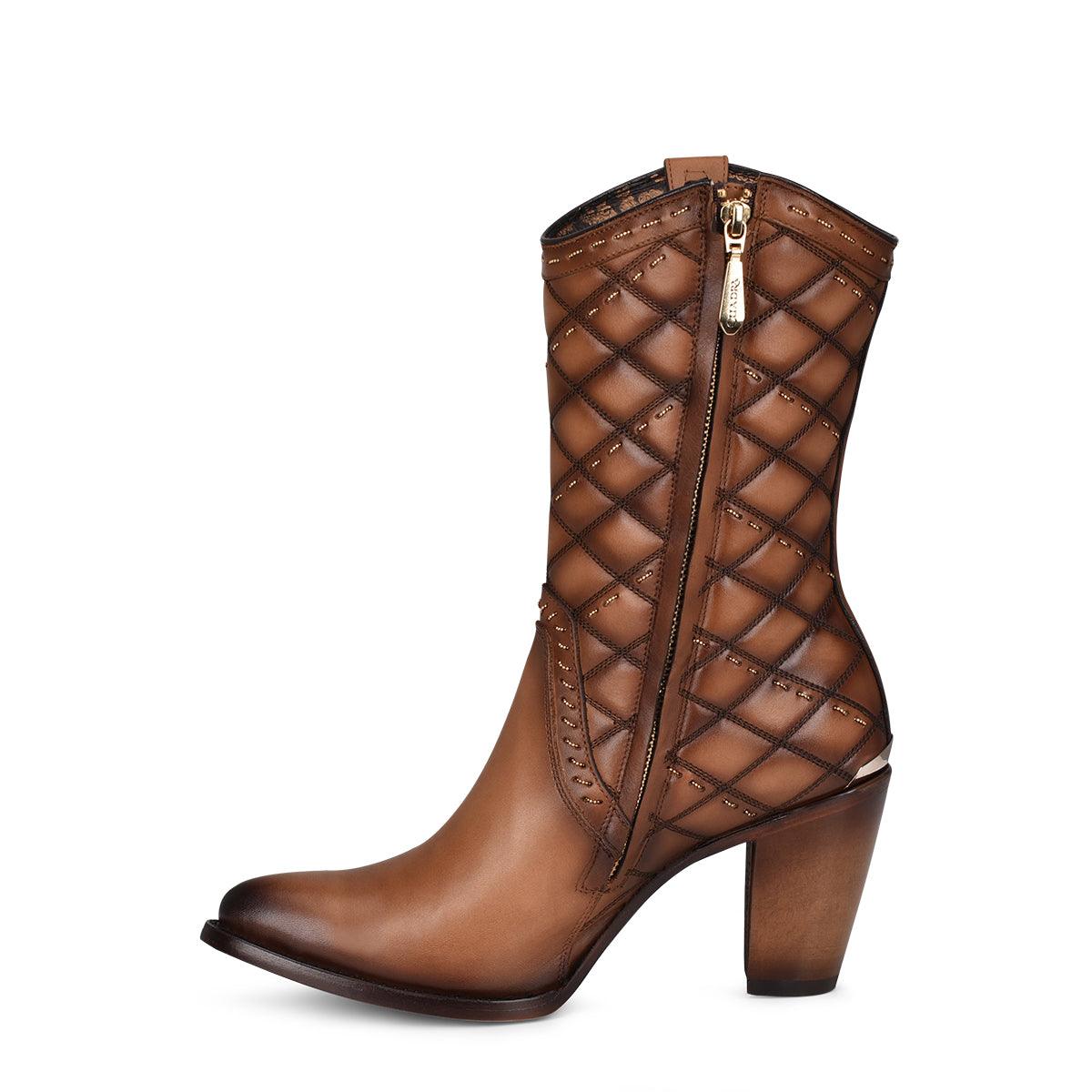 Cuadra Women’s Toledo Brown Embroidery & Woven Round Toe