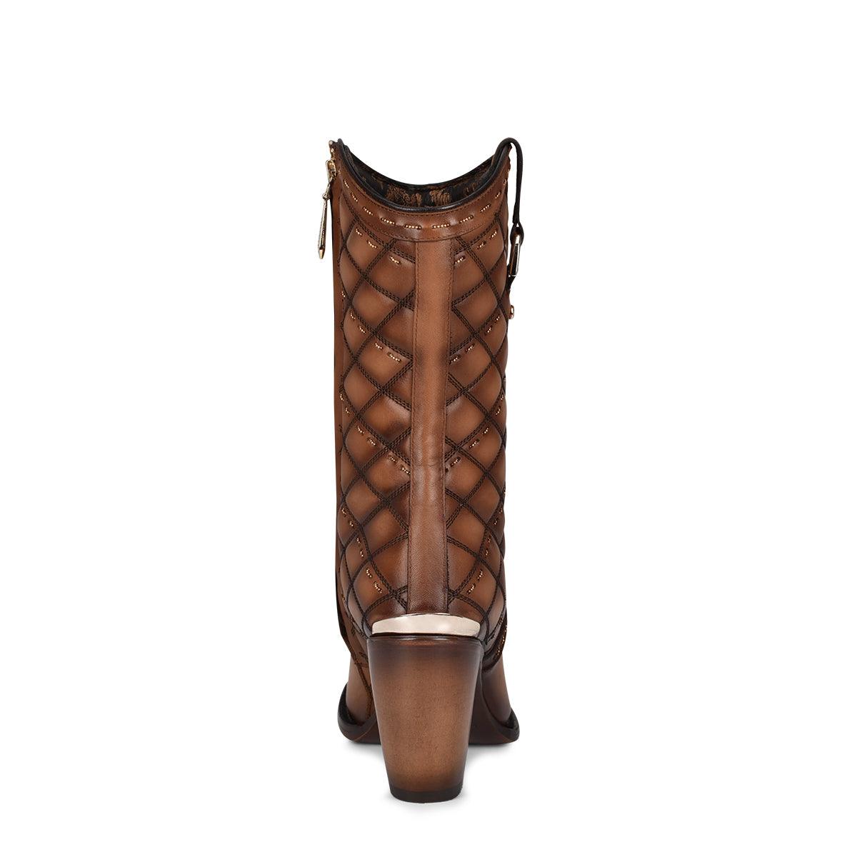 Cuadra Women’s Toledo Brown Embroidery & Woven Round Toe