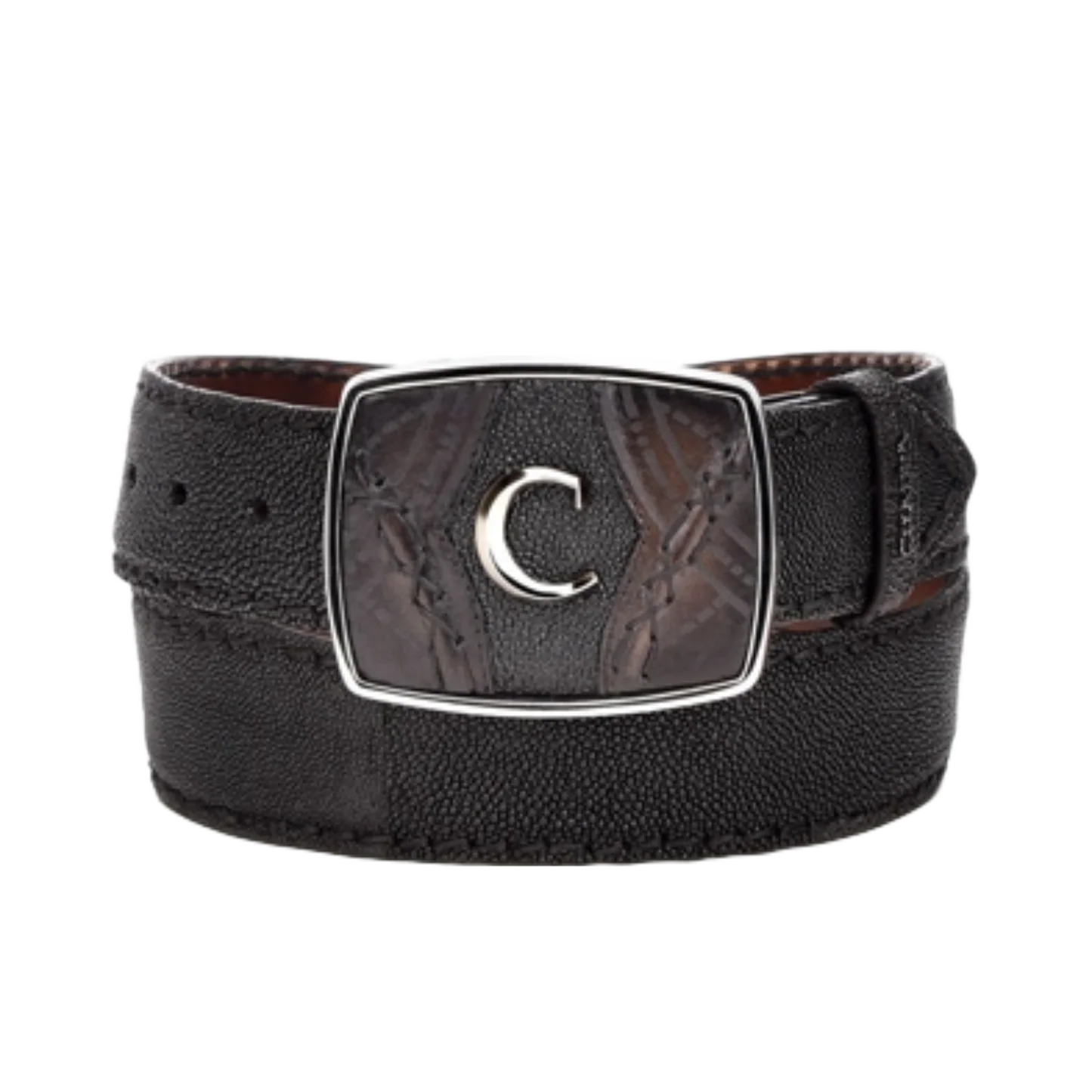 Cuadra Men's Black Stingray Exotic Belt