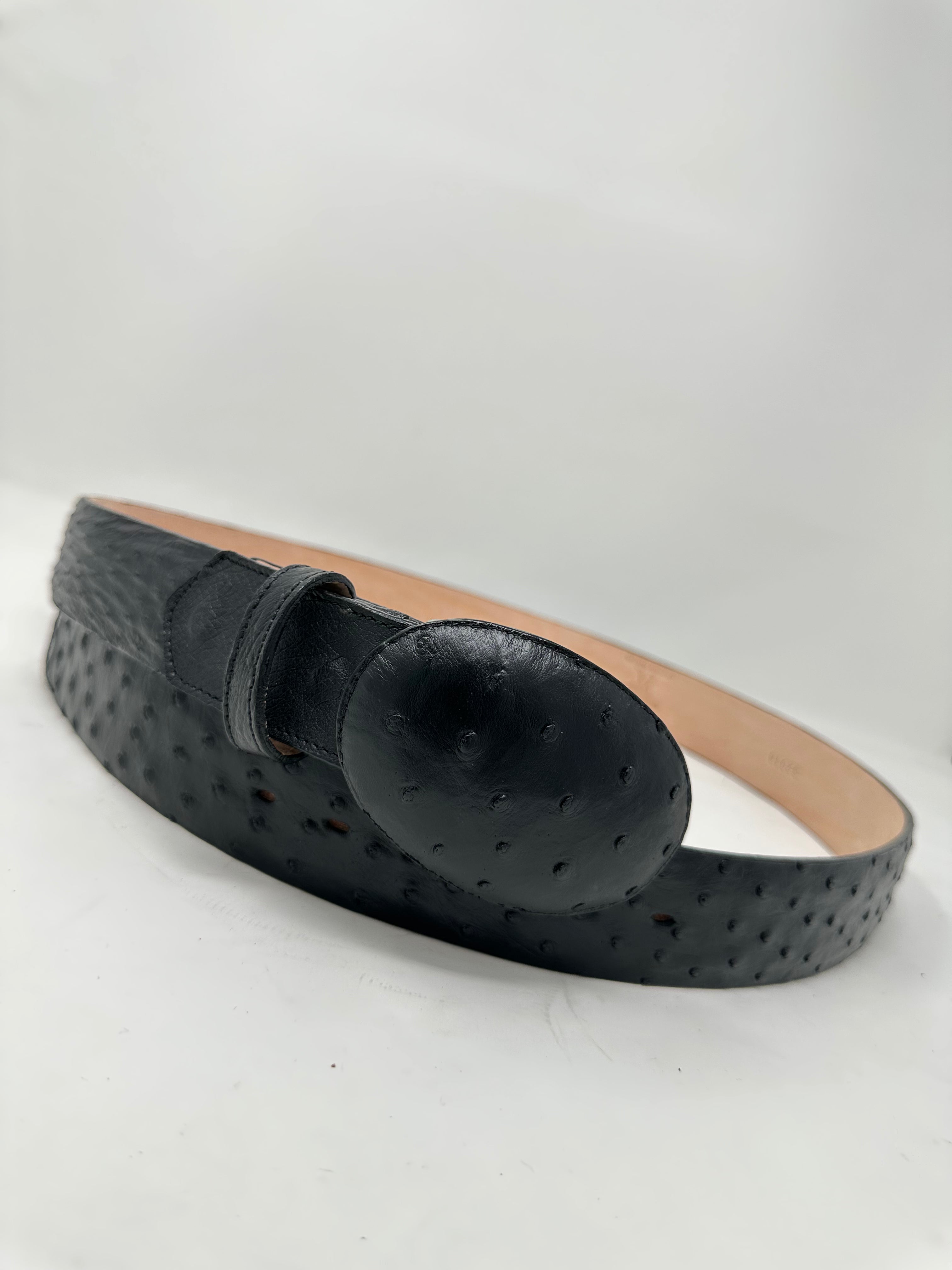 Ostrich Western Tab Belt