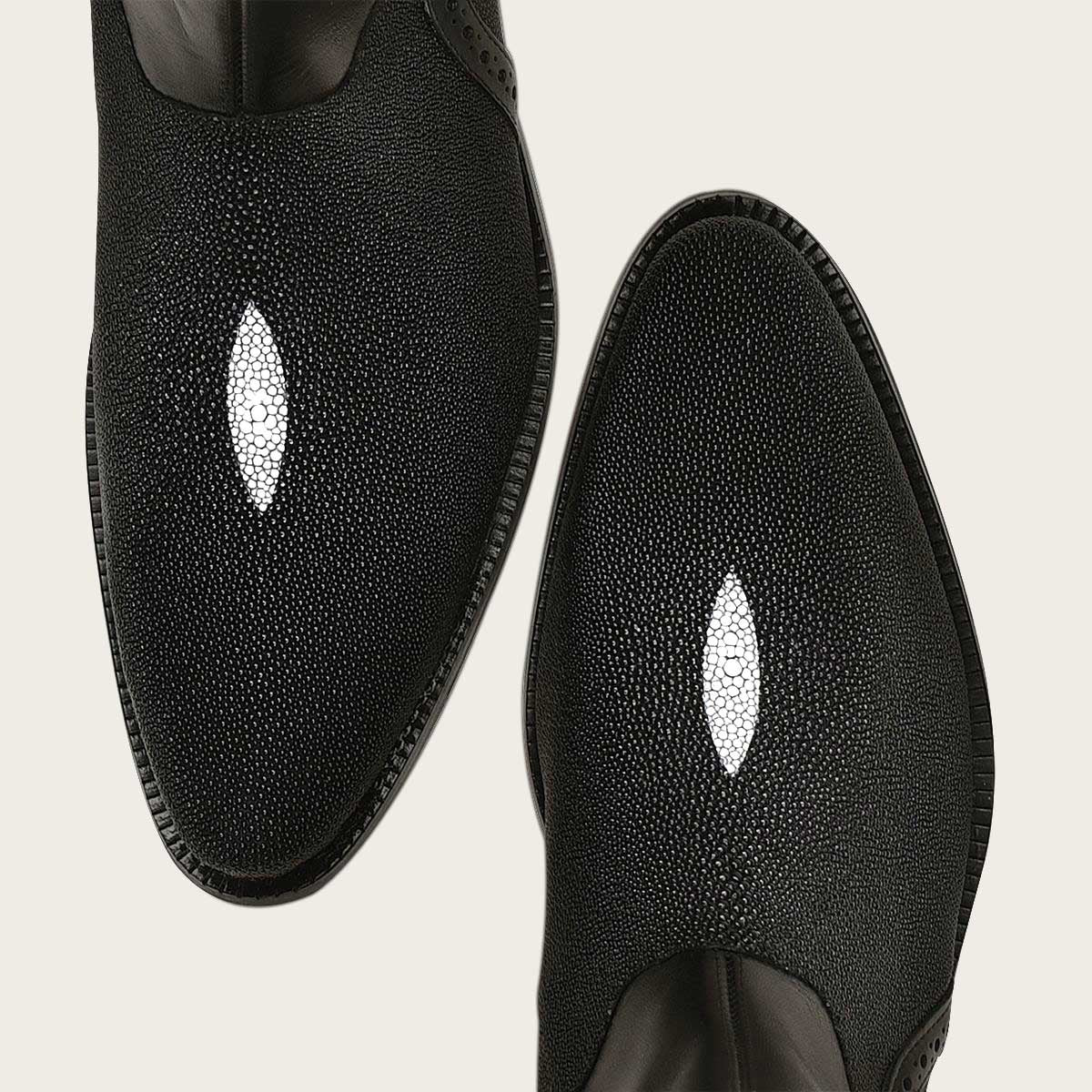 Cuadra Men's Black Stingray Zipper Round Toe