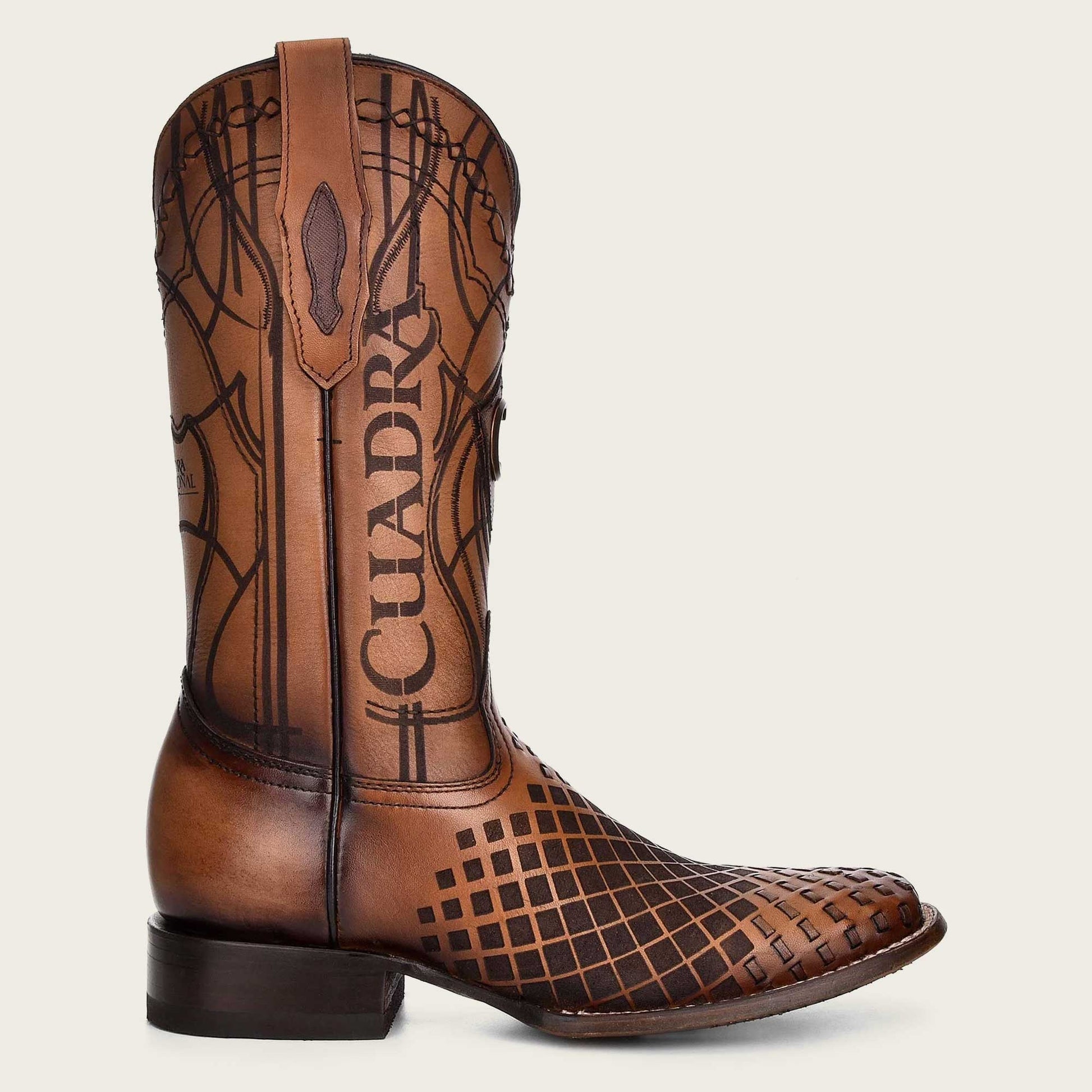 Cuadra Men's Over Honey Laser & Embroidery & Woven Square Toe