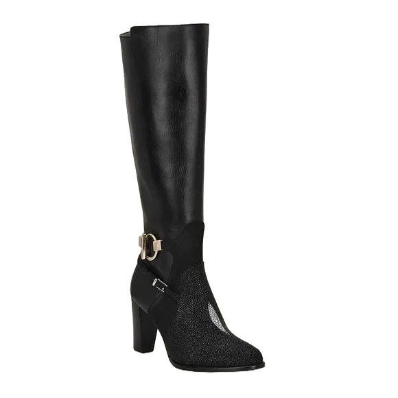Franco Cuadra Bota Dama De Mantarraya Velvet Black