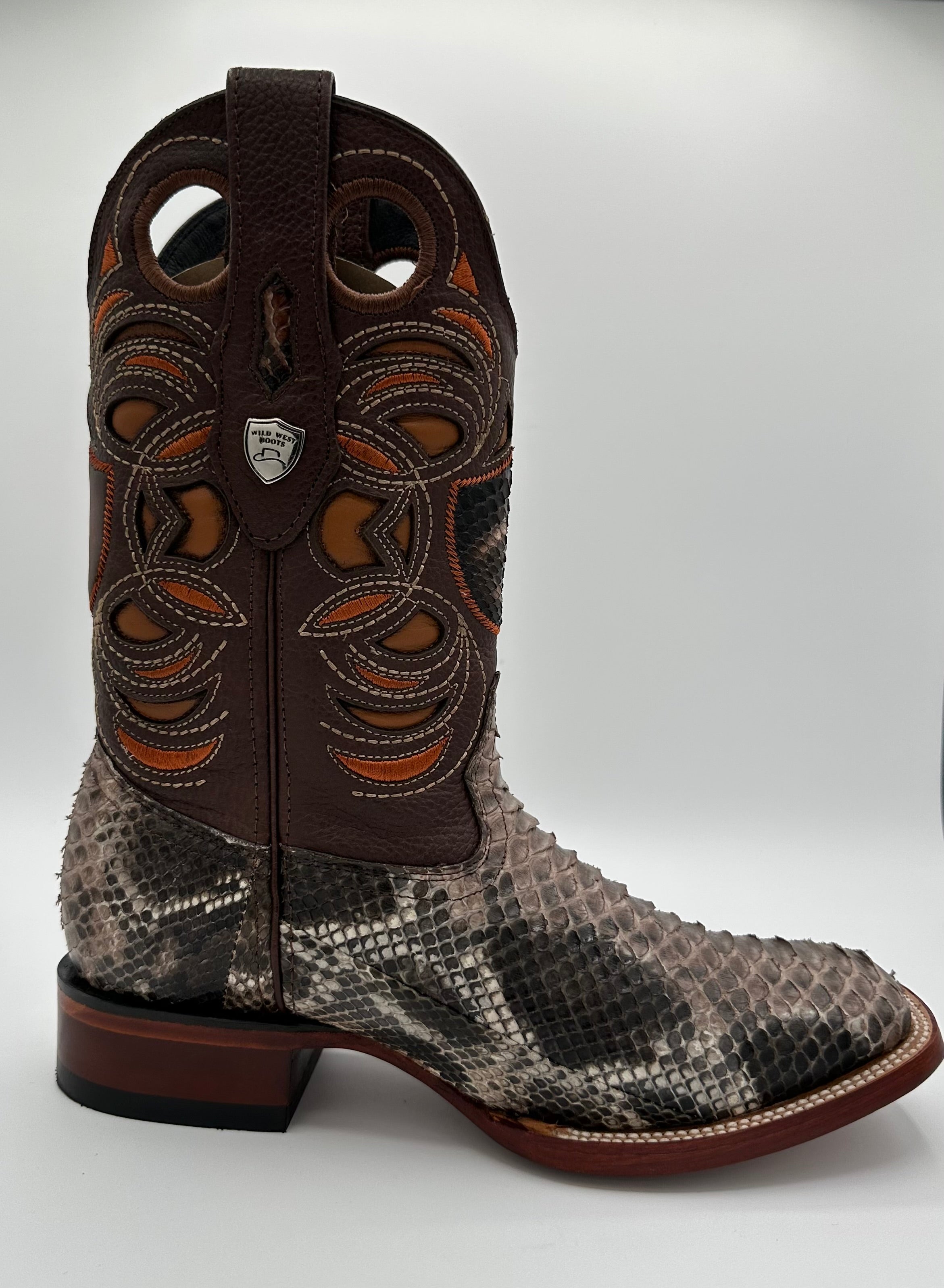 Men’s Wide Square Toe Python Boots