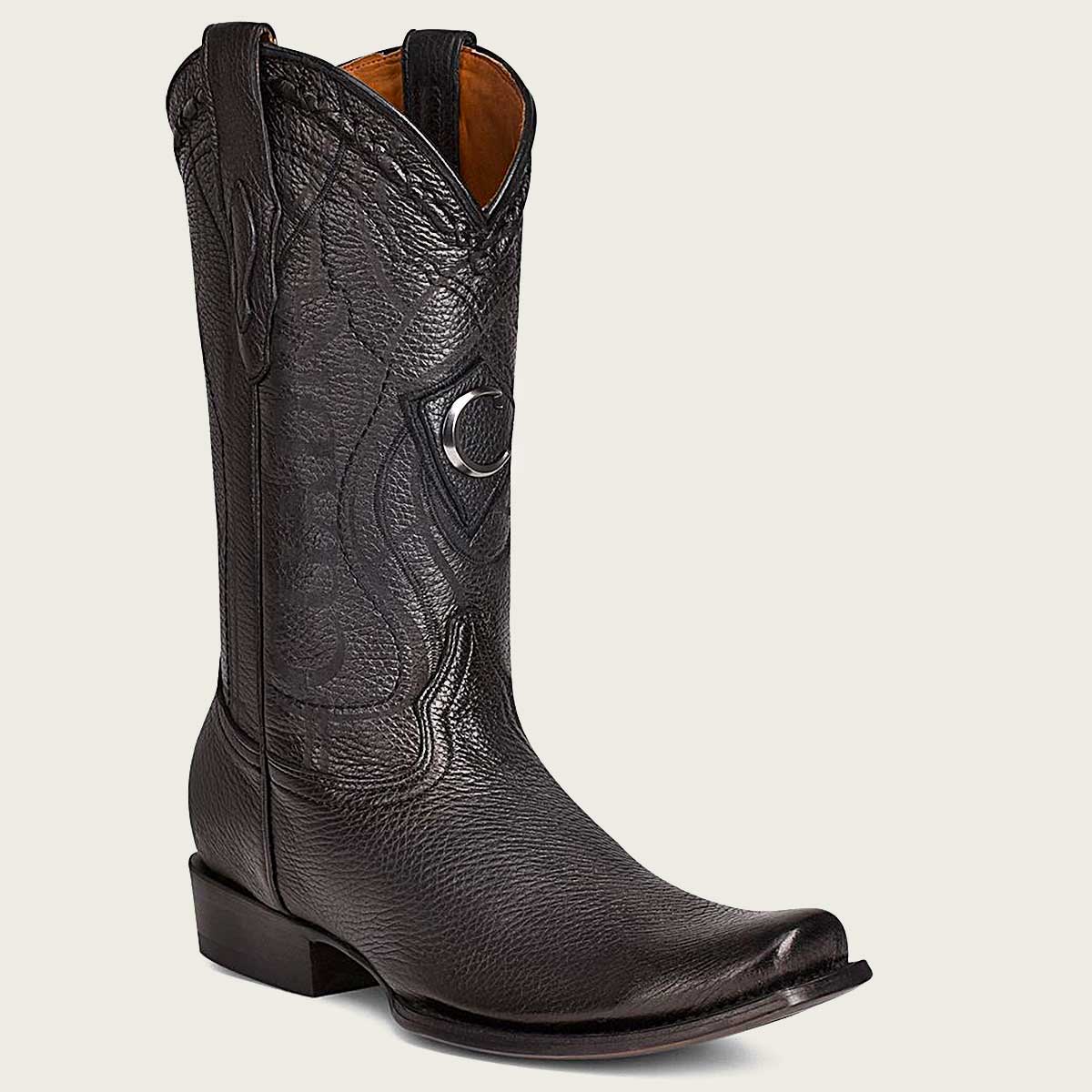 Cuadra Men's Black Deer Laser & Narrow Square Toe