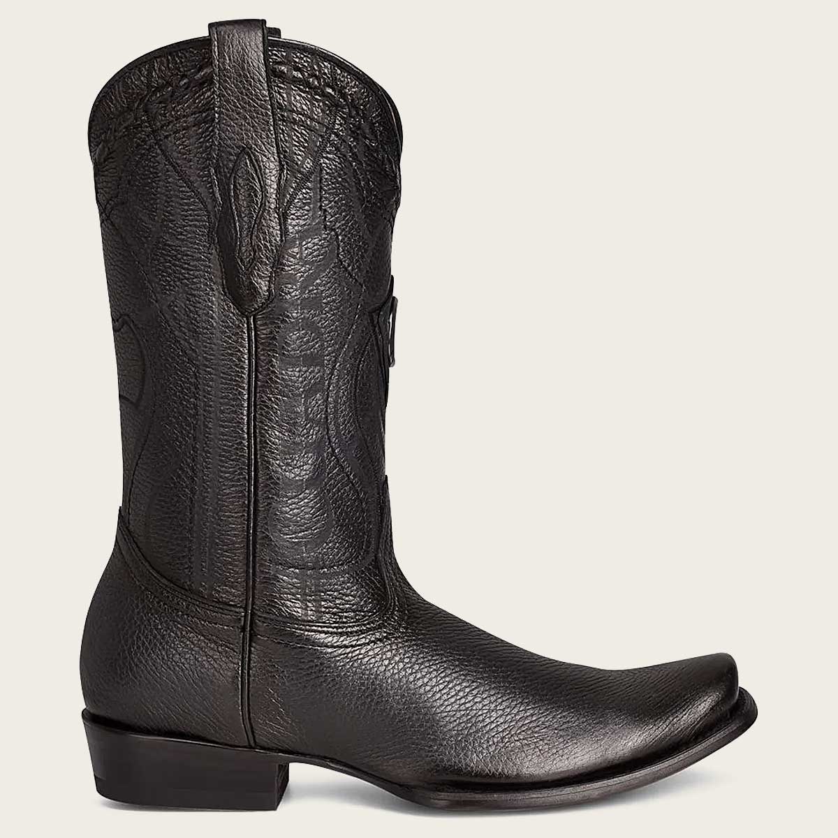 Cuadra Men's Black Deer Laser & Narrow Square Toe