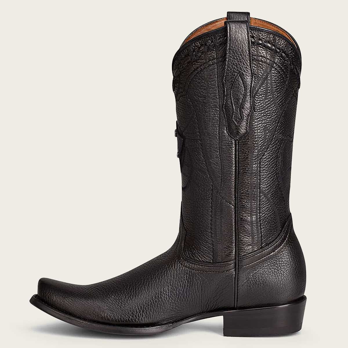 Cuadra Men's Black Deer Laser & Narrow Square Toe