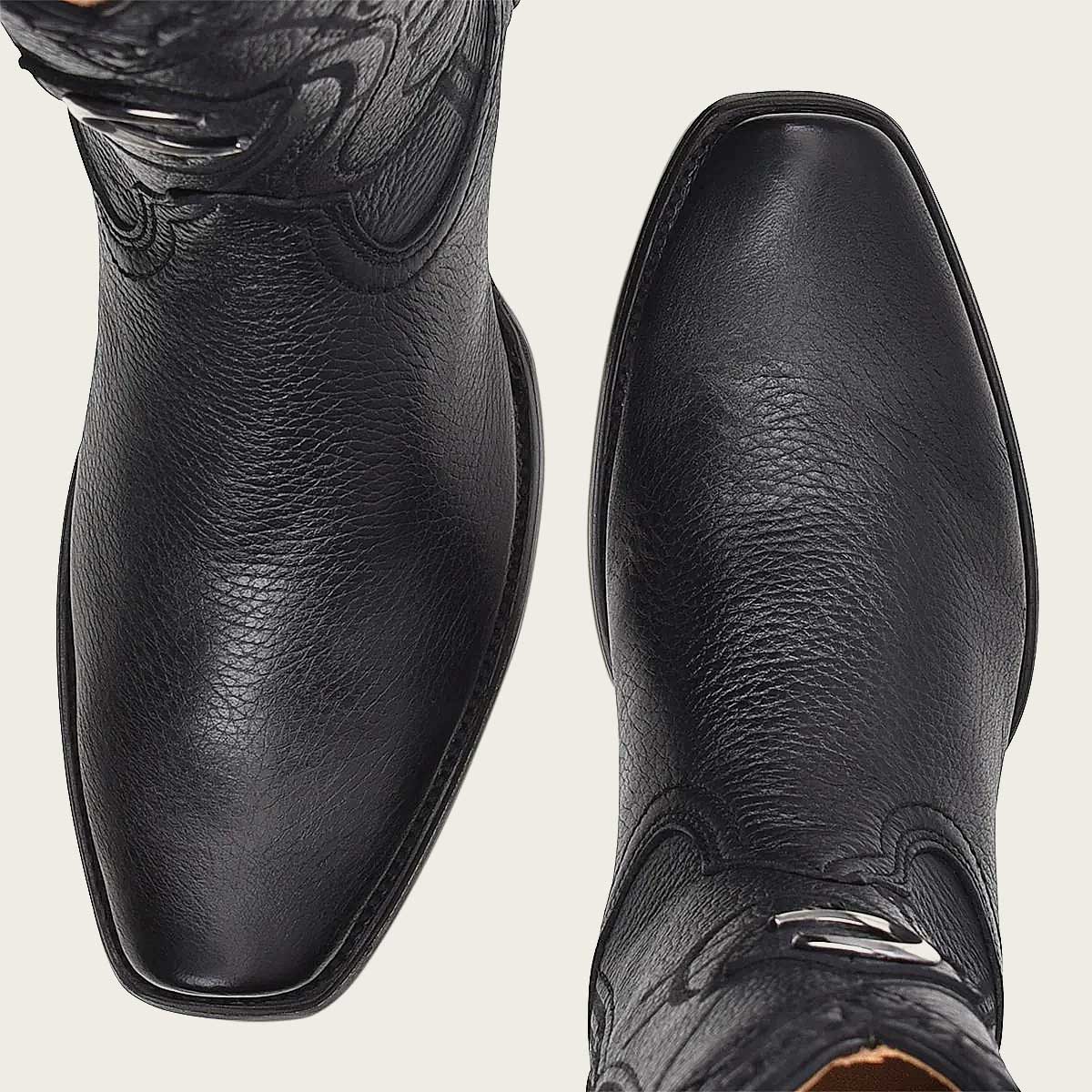 Cuadra Men's Black Deer Laser & Narrow Square Toe