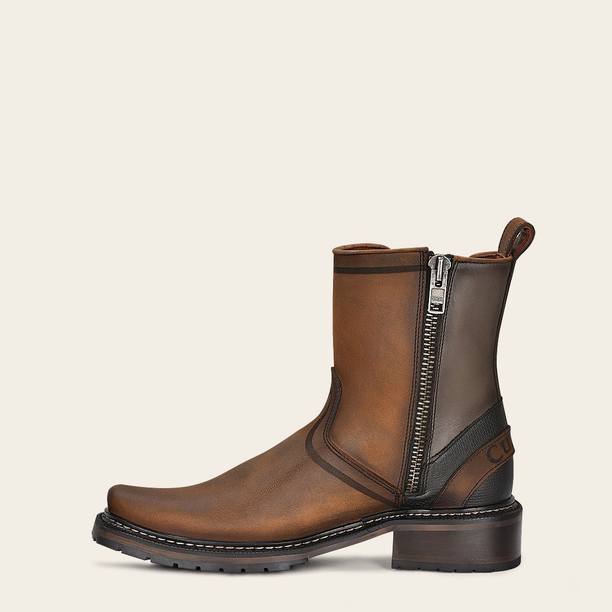 Cuadra Men's Tonka Brown Zipper & Elastic Narrow Square Toe