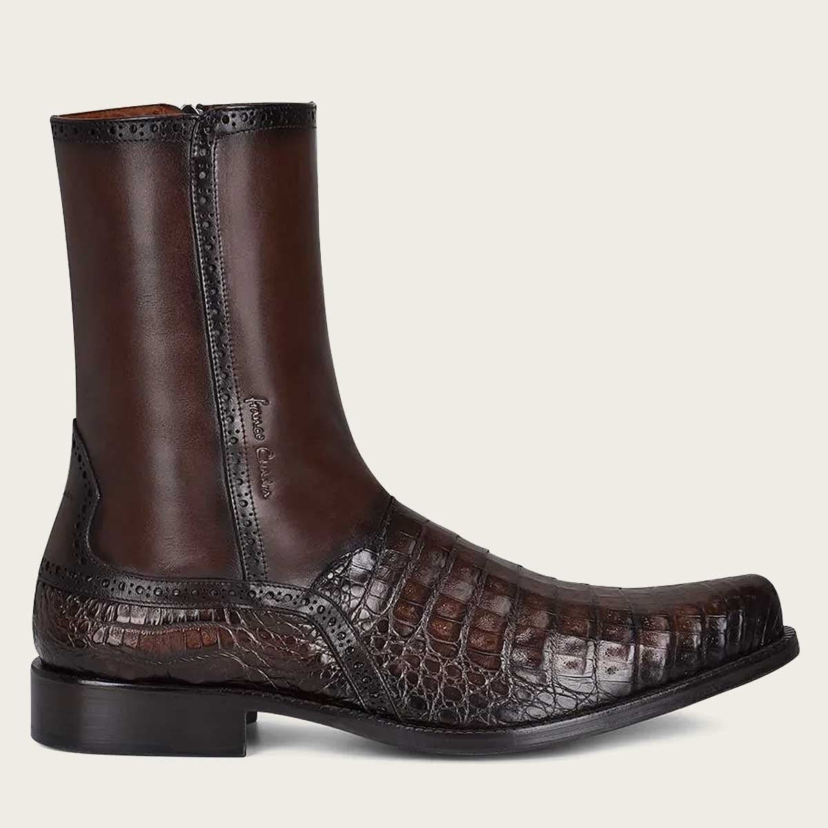 Cuadra Men’s Hand-painted Brown Caiman boot