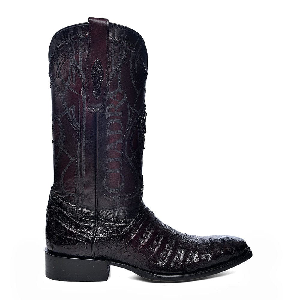 Cuadra Men's Black Cherry Caiman French Toe