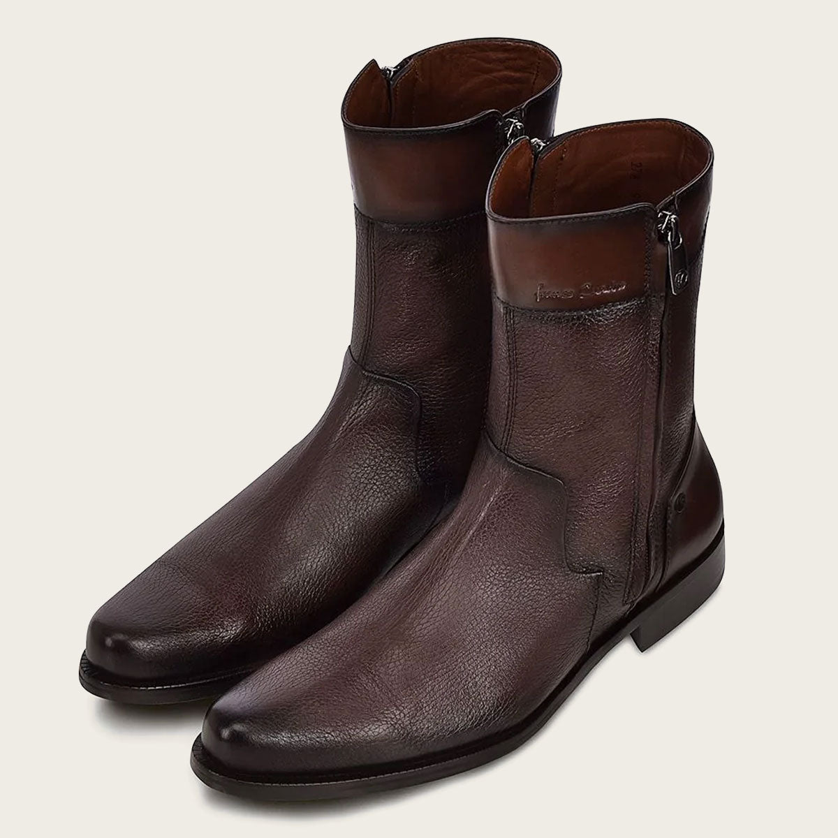 Franco Cuadra Hand-painted Brown Deer leather boot