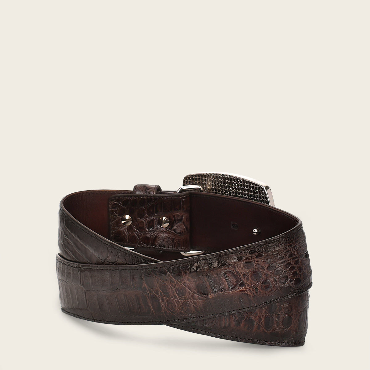 Cuadra Men’s Arauco Chocolate Caiman Belt