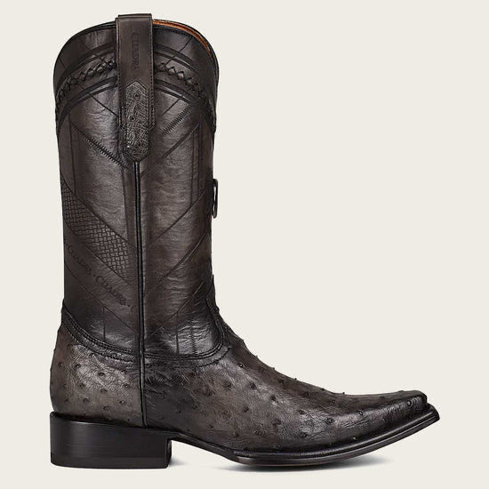 Cuadra Engraved Ostrich Leather Narrow Square Western boot