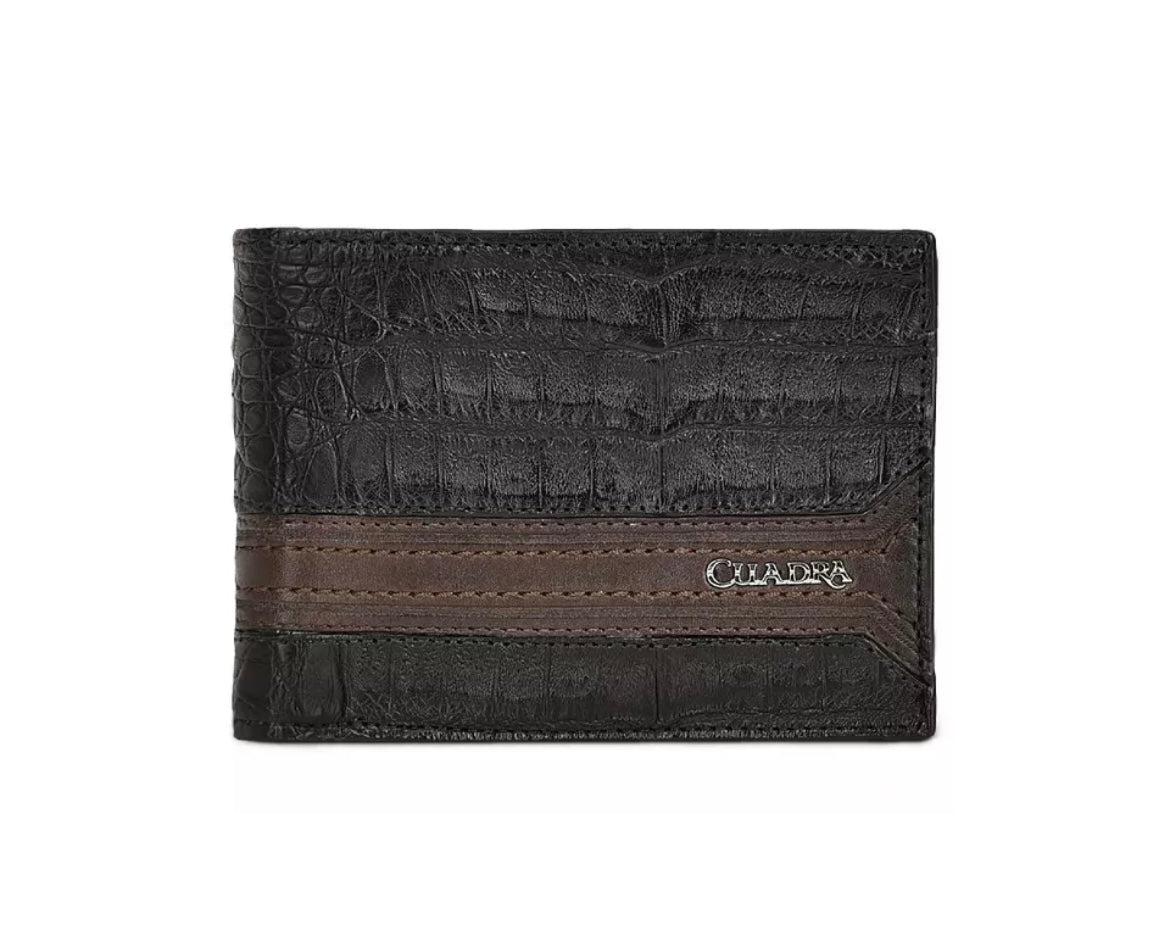 Cuadra Men’s Plunge Black Caiman Wallet