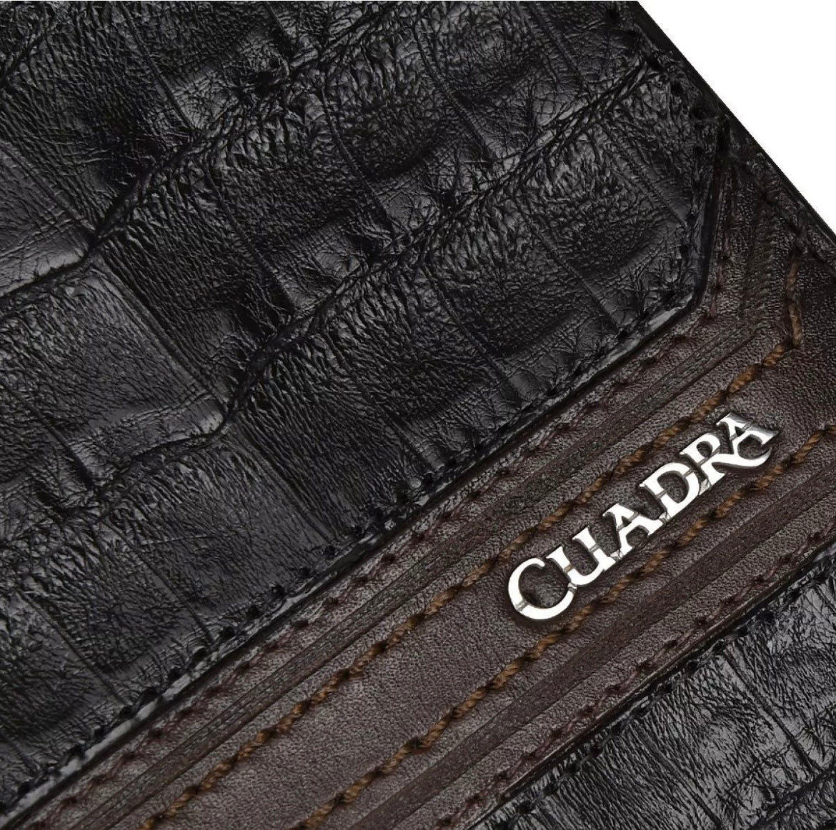 Cuadra Men’s Plunge Black Caiman Wallet