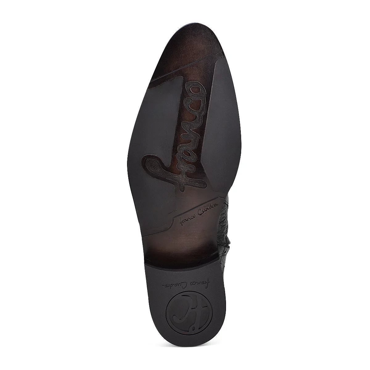 Cuadra Men's Black Ostrich Zipper Round Toe