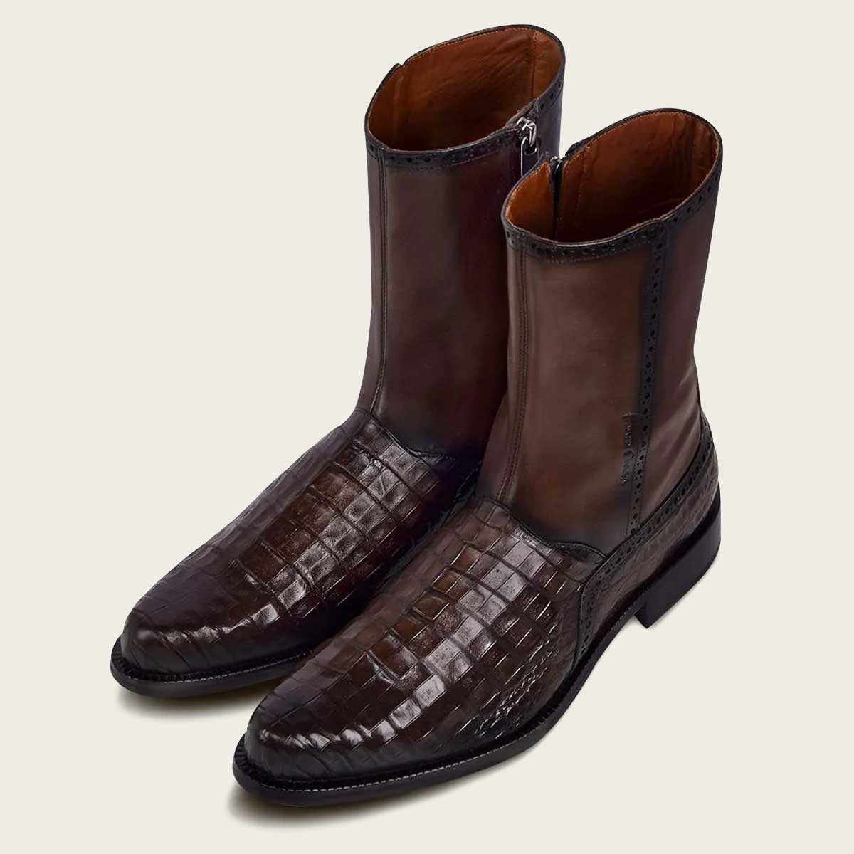 Cuadra Men’s Hand-painted Brown Caiman boot