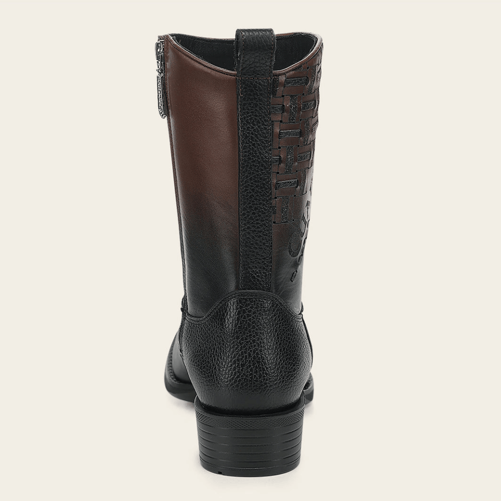 Cuadra Mens Chocolate Láser & Woven & Zipper Narrow Square Toe
