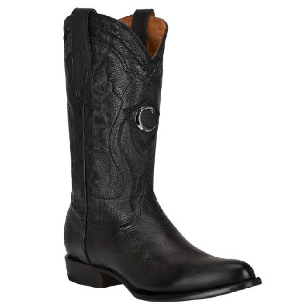 Cuadra Men’s Black Deer Laser & Embroidery Round toe