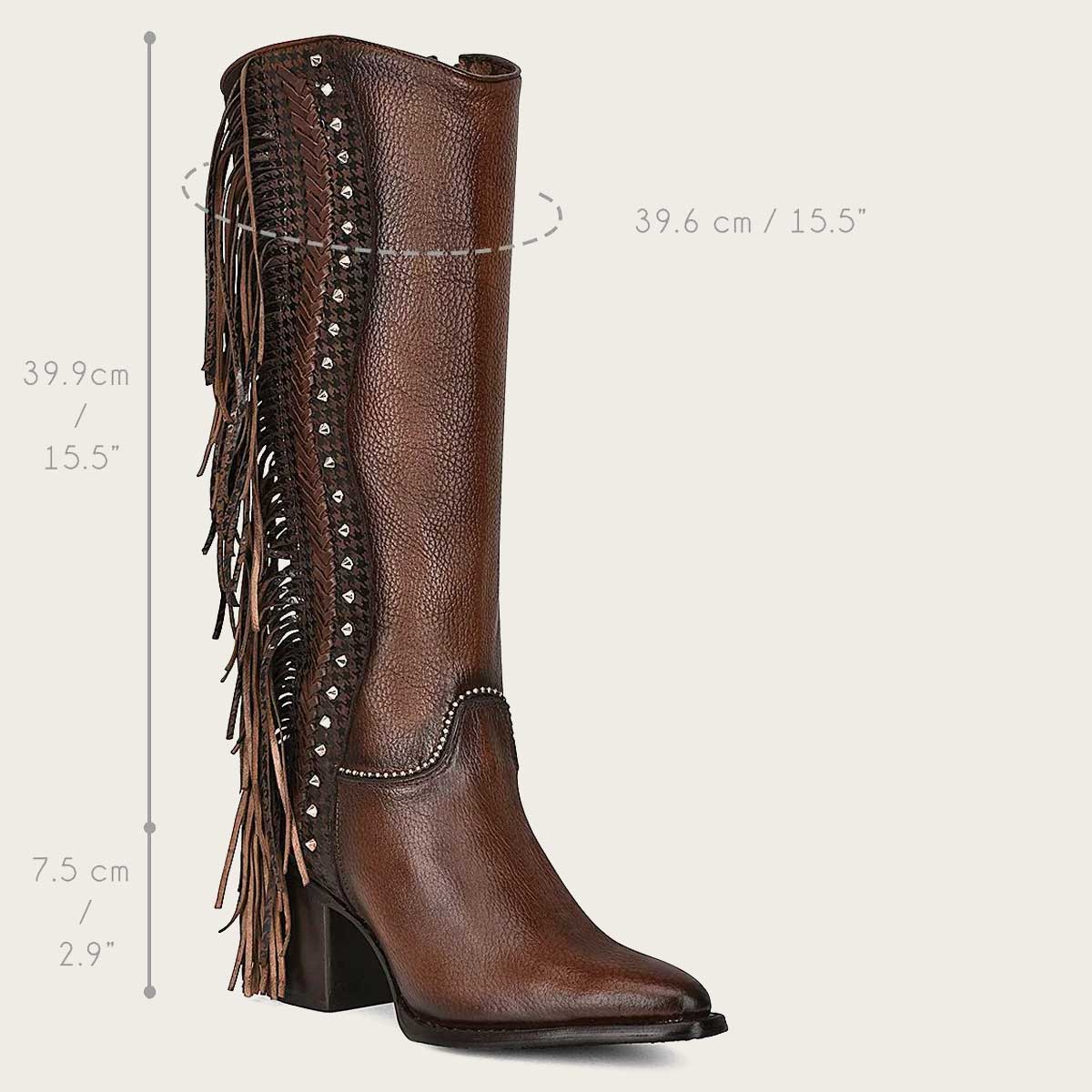 Cuadra Women's Brown Studs & Fringe Pointed Toe