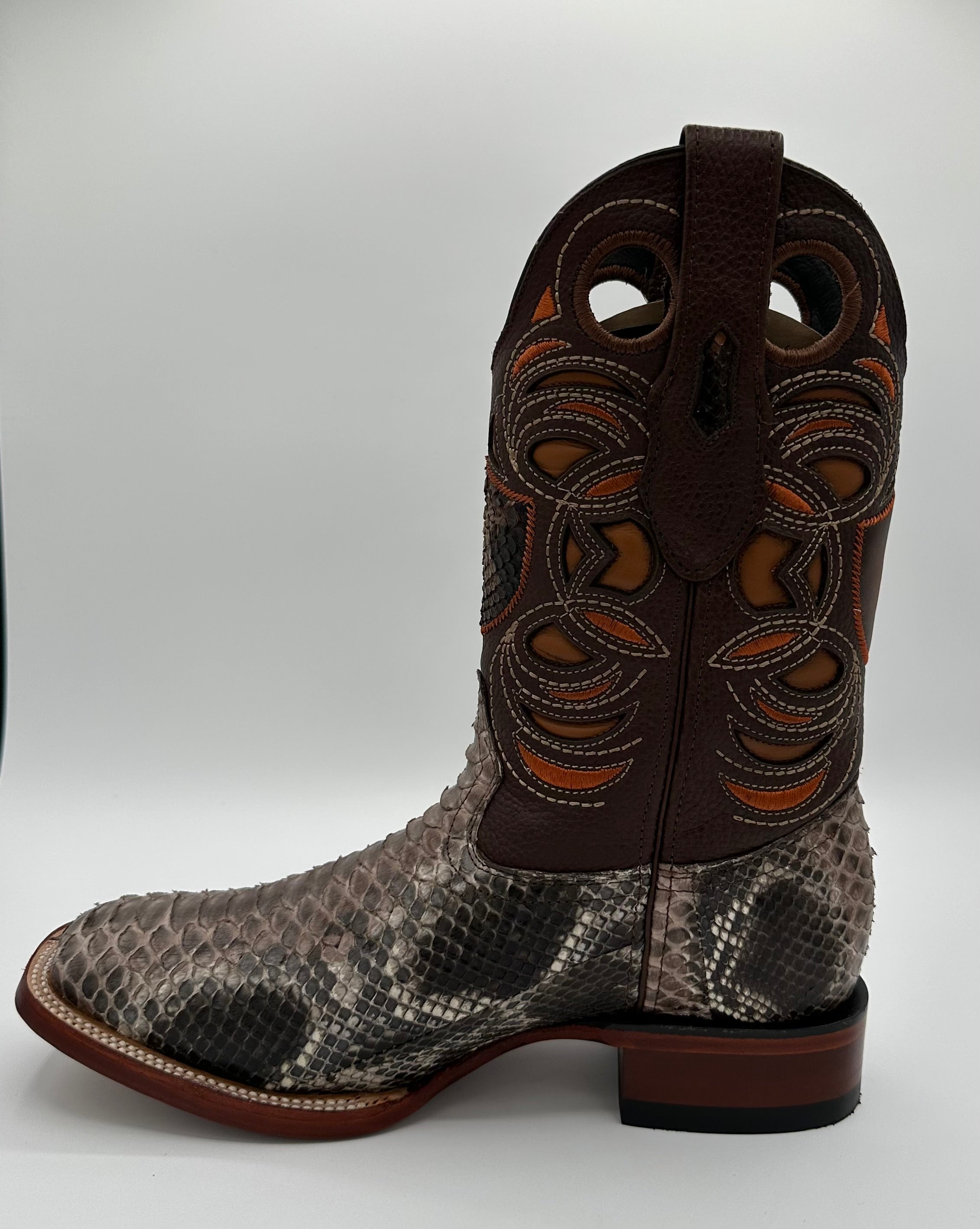 Men’s Wide Square Toe Python Boots