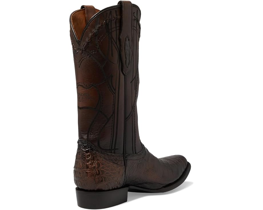 Cuadra Men's Paris Brown Caiman Laser & Embroidery Round Toe