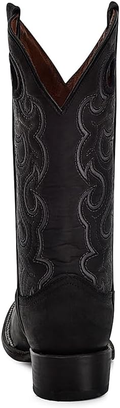 Circle G Women's Black Embroidery & Cut Out Square Toe