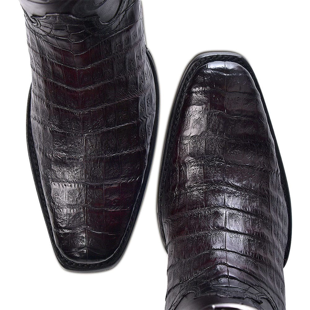 Cuadra Men's Black Cherry Caiman French Toe