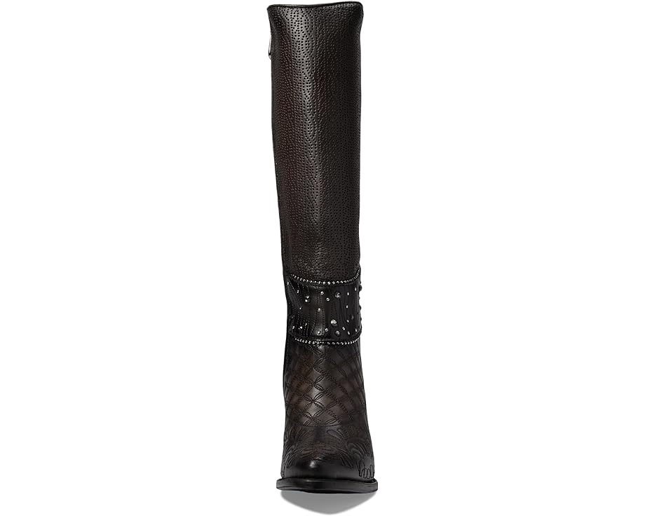 Cuadra Womens Dark Brown Leather Austrian Crystals Boots