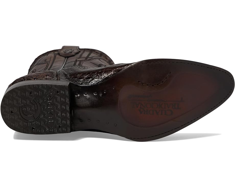 Cuadra Men's Paris Brown Caiman Laser & Embroidery Round Toe