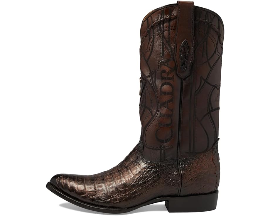 Cuadra Men's Paris Brown Caiman Laser & Embroidery Round Toe