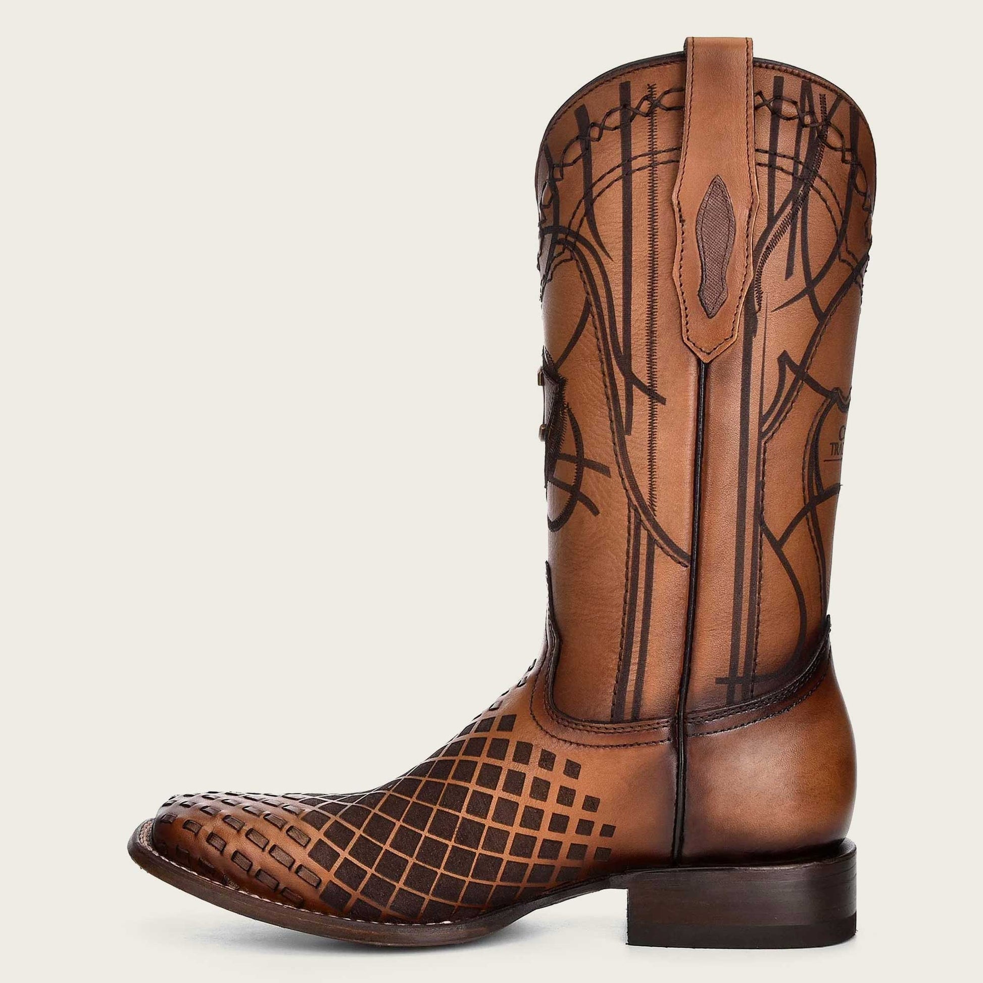 Cuadra Men's Over Honey Laser & Embroidery & Woven Square Toe