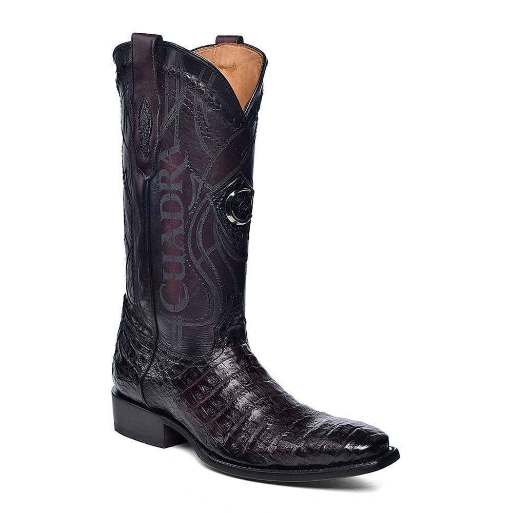 Cuadra Men's Black Cherry Caiman French Toe