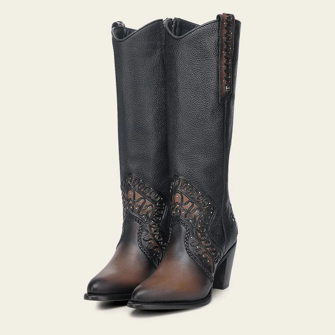 Cuadra Ladies Boot Chocolate Zipper Round Toe