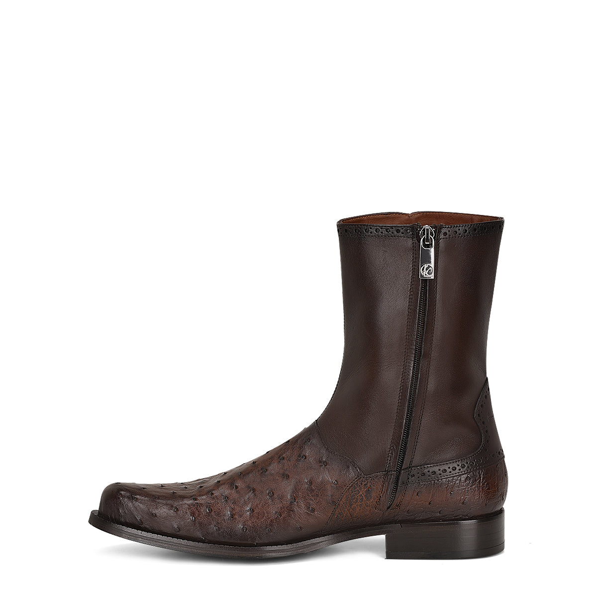 Cuadra Men's Tobacco Ostrich Zipper Round Toe