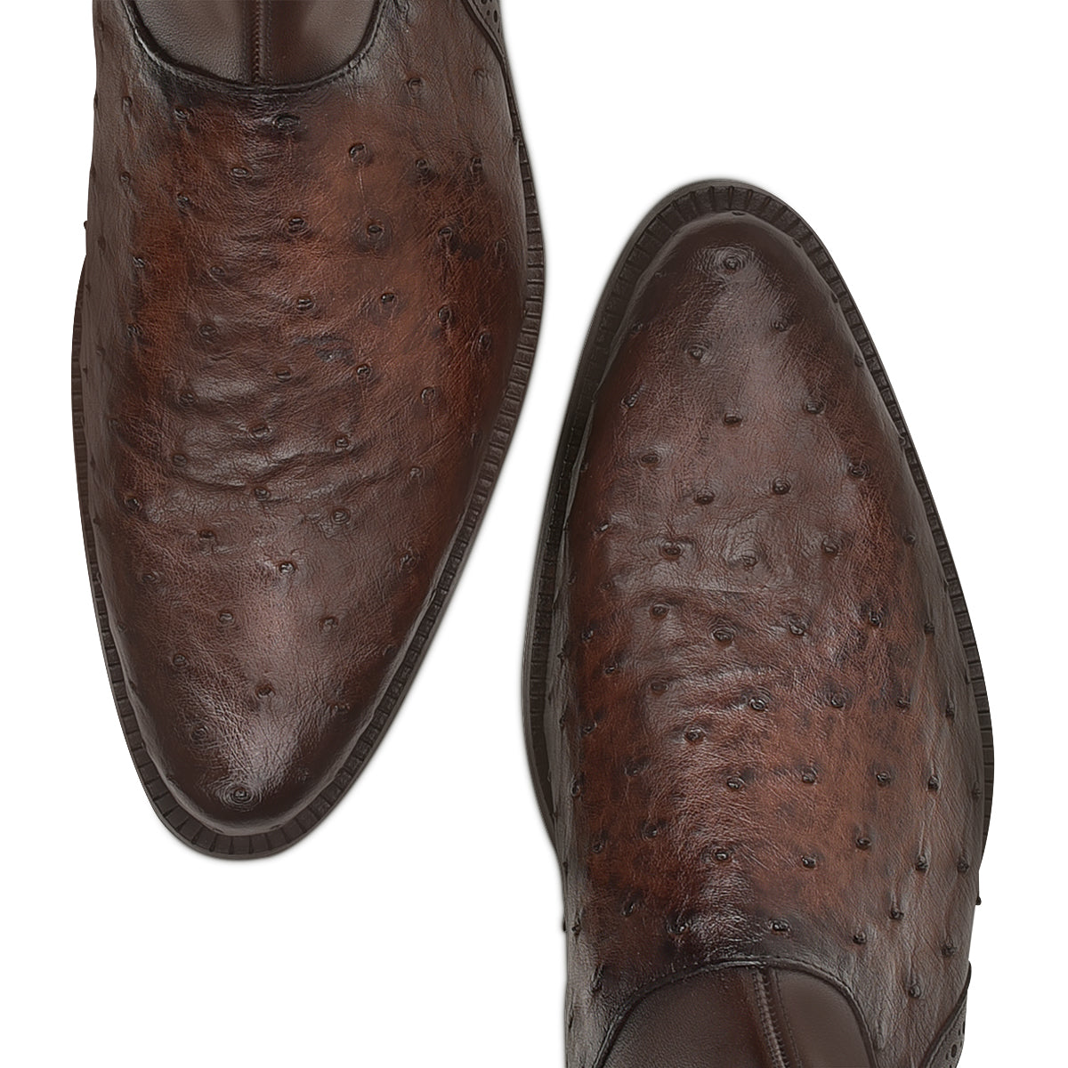 Cuadra Men's Tobacco Ostrich Zipper Round Toe