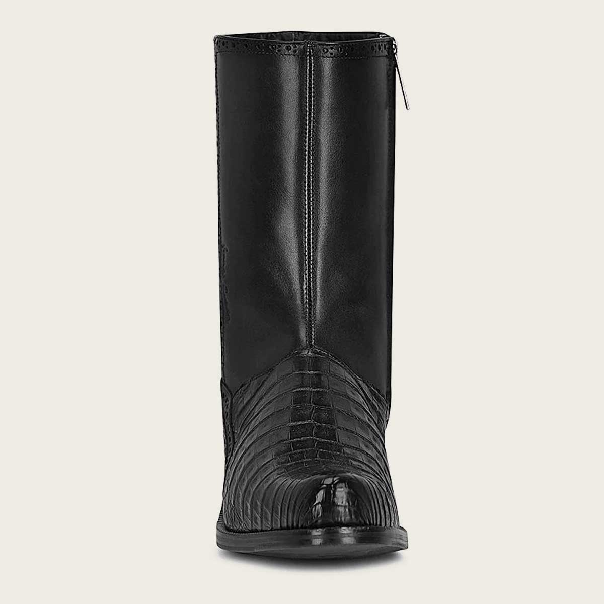 Franco Cuadra Men's Black Caiman Zipper Round Toe