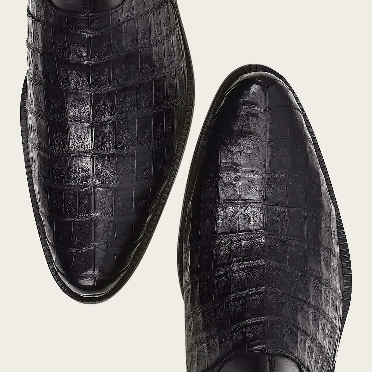 Franco Cuadra Men's Black Caiman Zipper Round Toe