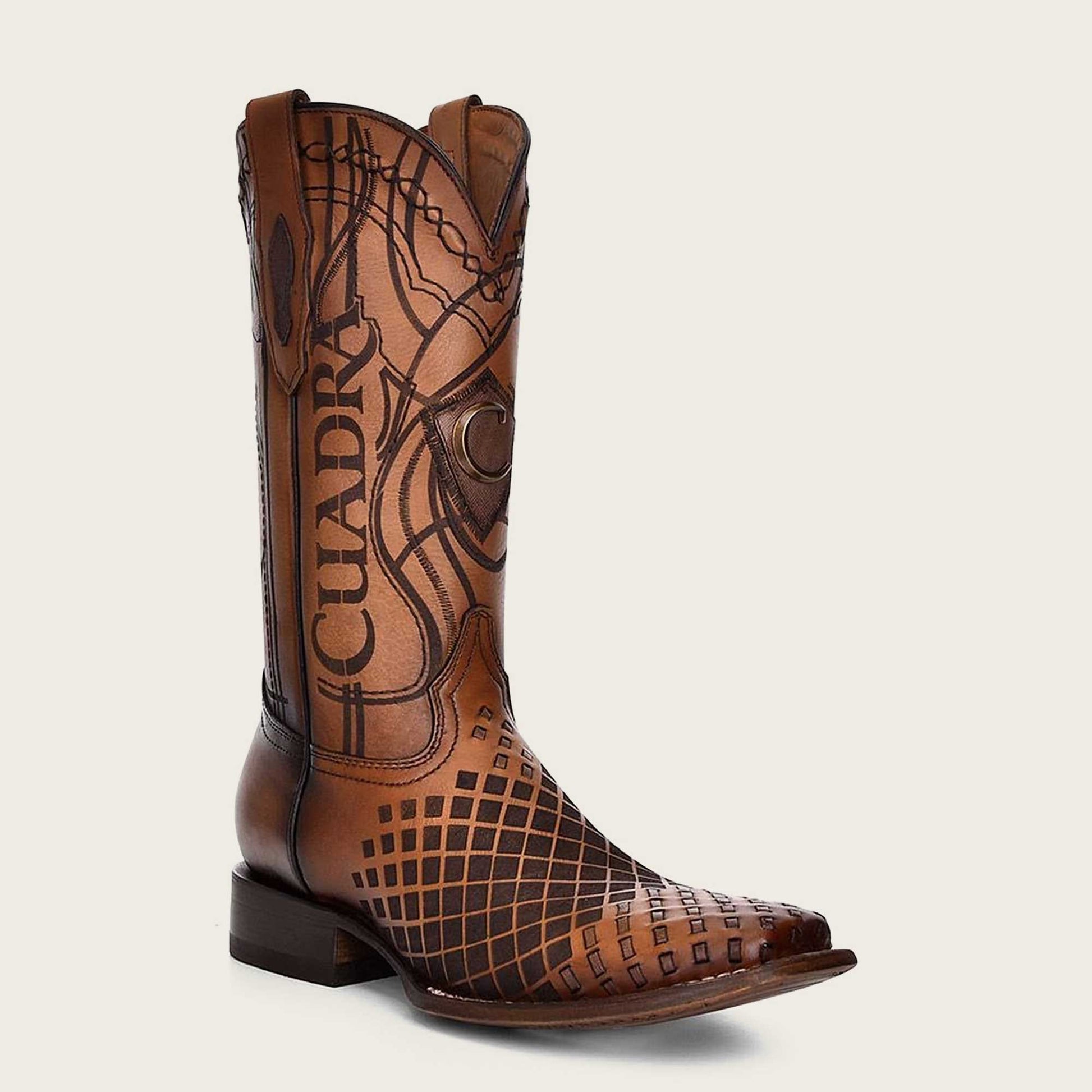 Cuadra Men's Over Honey Laser & Embroidery & Woven Square Toe