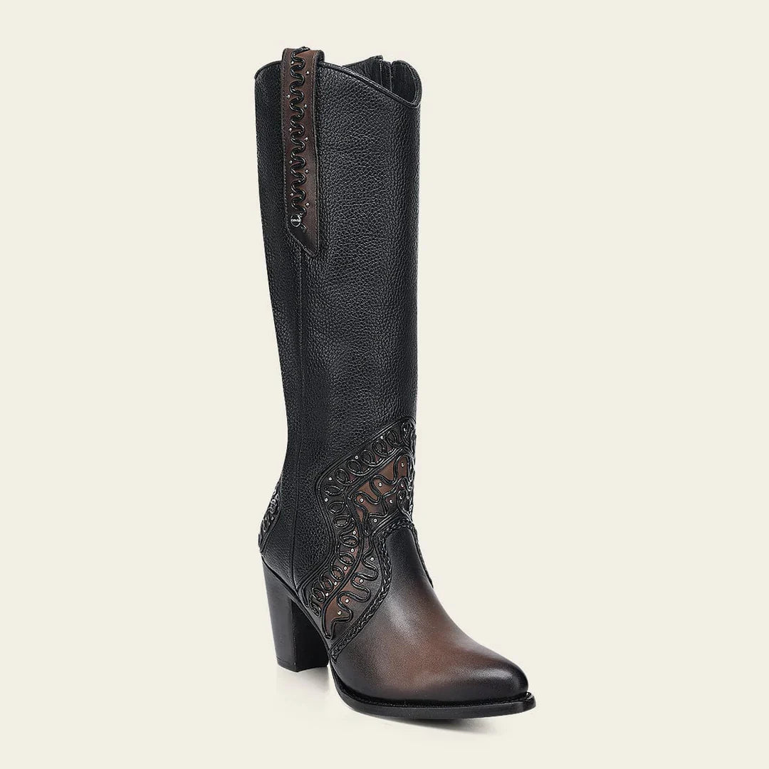 Cuadra Ladies Boot Chocolate Zipper Round Toe