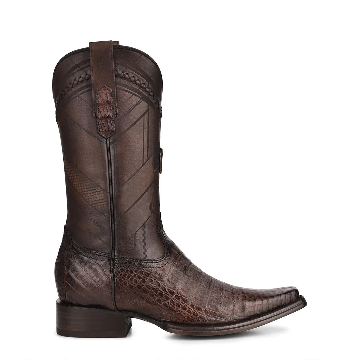 Cuadra Men’s Arauco Chocolate Caiman Laser & Woven Narrow Square Toe